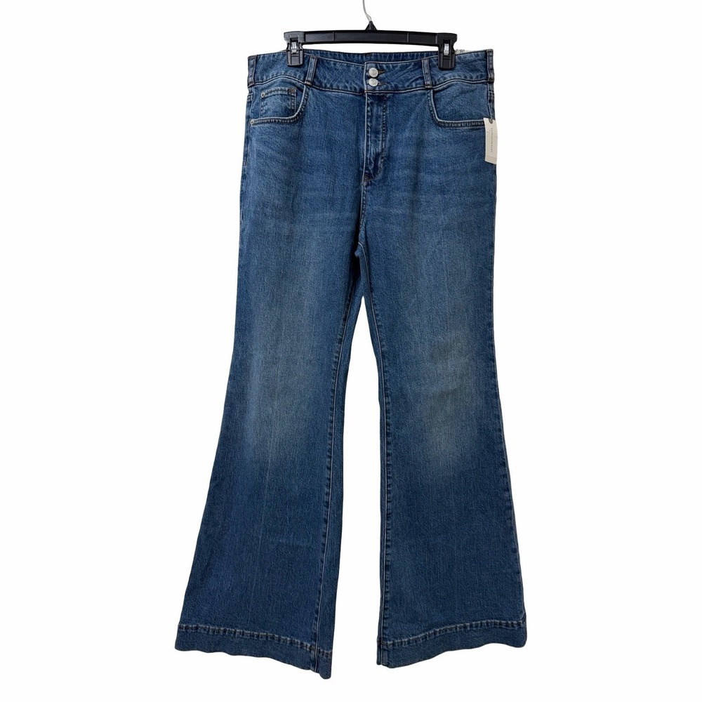 Anthropologie Pilcro High Rise Flare Leg Jeans Size 32 Medium Wash Boho Hippie
